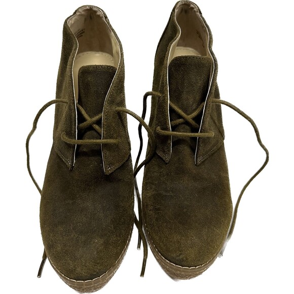 Enzo Angiolini Flory women size 7M suede green leather lace up booties - Picture 7 of 12